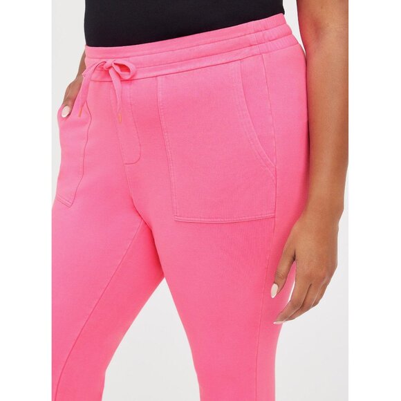 Torrid Classic Fit Jogger Super Soft Fleece Mid-Rise Pant in Bright Neon Pink - Picture 4 of 7